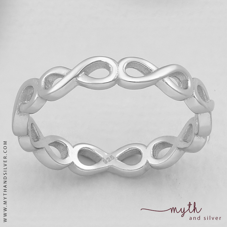 Infinity White Zircon Studded Adjustable Silver Ring | MYSTICFLAVIA –  Mystic Flavia